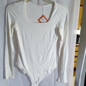 Cream Long Sleeve Bodysuit